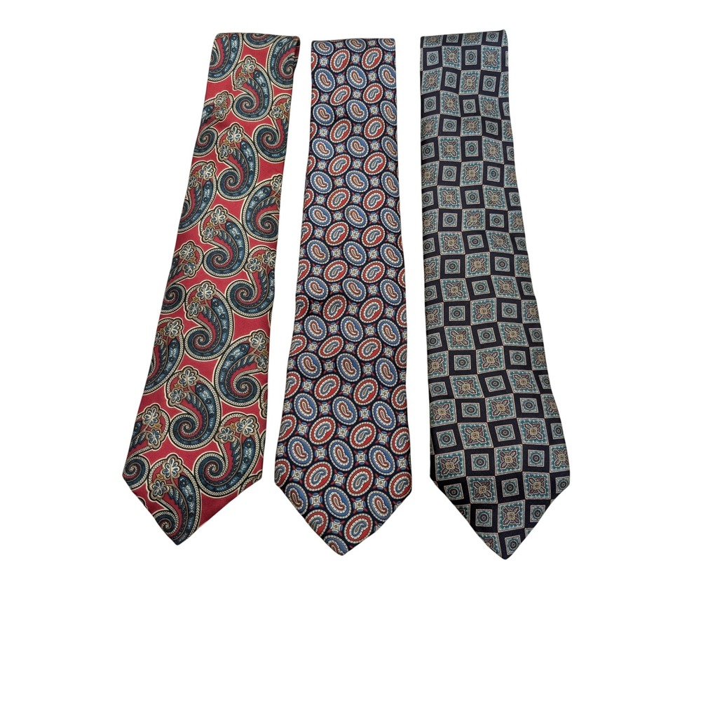 Vintage Lot of 3 Liberty of London Neckties Ties 100% Silk Paisley Made in USA